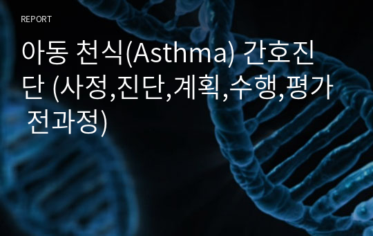 아동 천식(Asthma) 간호진단 (사정,진단,계획,수행,평가 전과정)