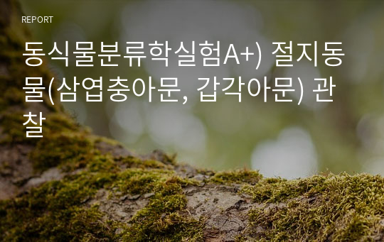 동식물분류학실험A+) 절지동물(삼엽충아문, 갑각아문) 관찰