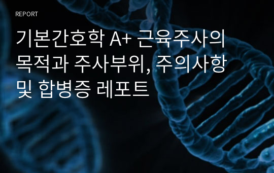 기본간호학 A+ 근육주사의 목적과 주사부위, 주의사항 및 합병증 레포트