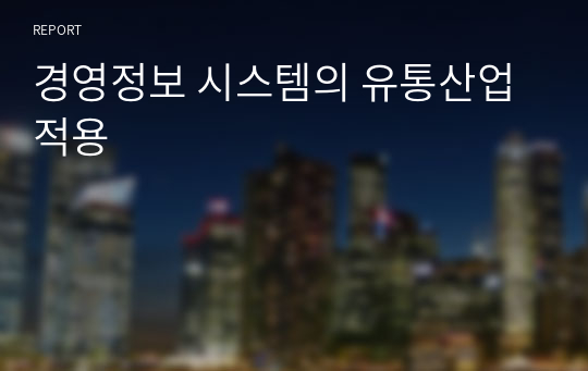 경영정보 시스템의 유통산업 적용