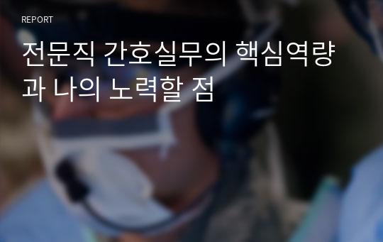 전문직 간호실무의 핵심역량과 나의 노력할 점