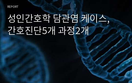 성인간호학 담관염 케이스, 간호진단5개 과정2개