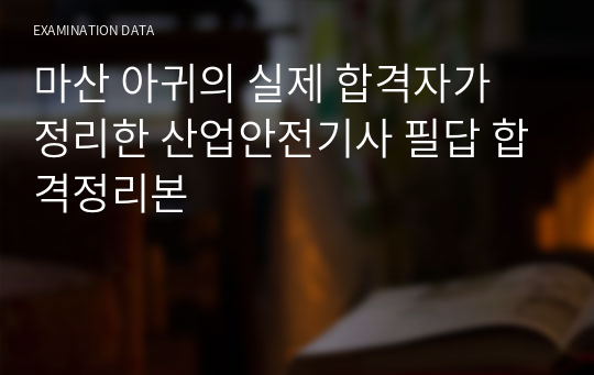 마산 아귀의 실제 합격자가 정리한 산업안전기사 필답 합격정리본