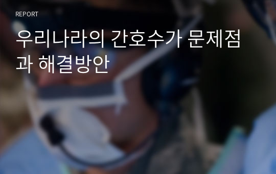 우리나라의 간호수가 문제점과 해결방안