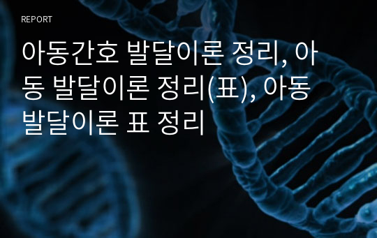 아동간호 발달이론 정리, 아동 발달이론 정리(표), 아동 발달이론 표 정리