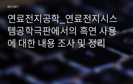 연료전지공학_연료전지시스템공학극판에서의 흑연 사용에 대한 내용 조사 및 정리