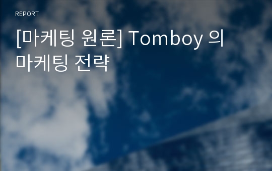 [마케팅 원론] Tomboy 의 마케팅 전략