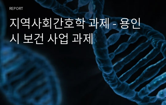 지역사회간호학 과제 - 용인시 보건 사업 과제