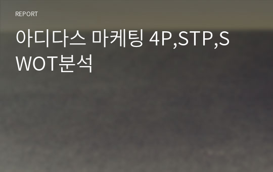 아디다스 마케팅 4P,STP,SWOT분석