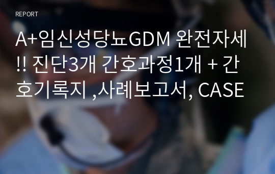 A+임신성당뇨GDM 완전자세!! 진단3개 간호과정1개 + 간호기록지 ,사례보고서, CASE