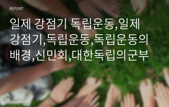 일제 강점기 독립운동,일제 강점기,독립운동,독립운동의 배경,신민회,대한독립의군부