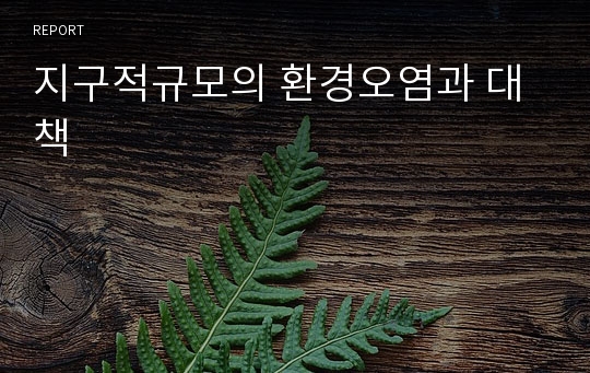 지구적규모의 환경오염과 대책