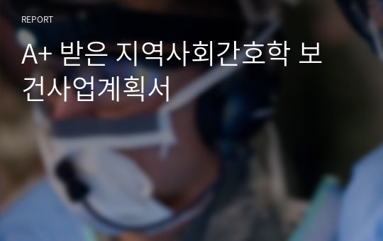 A+ 받은 지역사회간호학 보건사업계획서