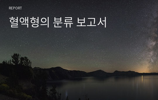 혈액형의 분류 보고서