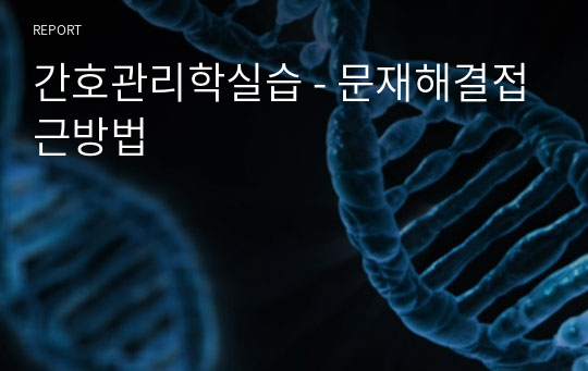 간호관리학실습 - 문재해결접근방법