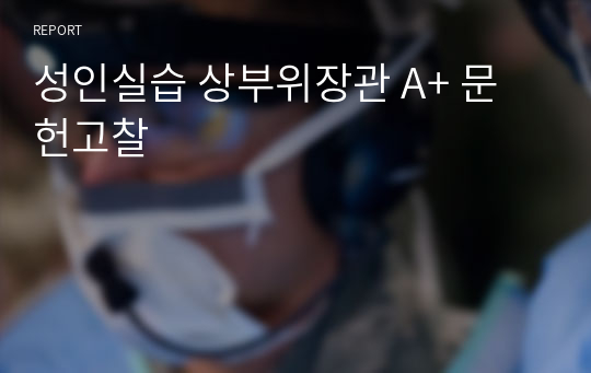 성인실습 상부위장관 A+ 문헌고찰