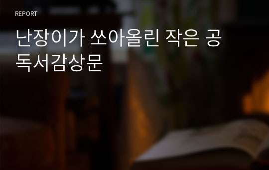 난장이가 쏘아올린 작은 공 독서감상문