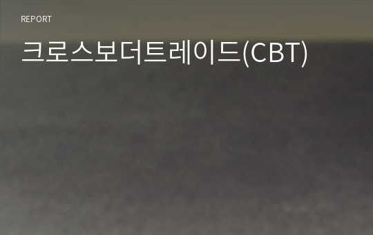 크로스보더트레이드(CBT)