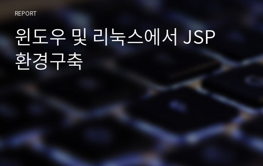 윈도우 및 리눅스에서 JSP 환경구축