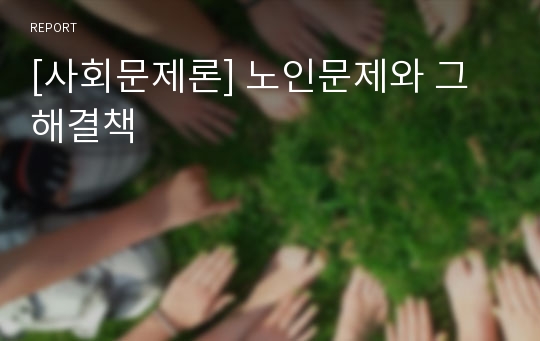 [사회문제론] 노인문제와 그 해결책