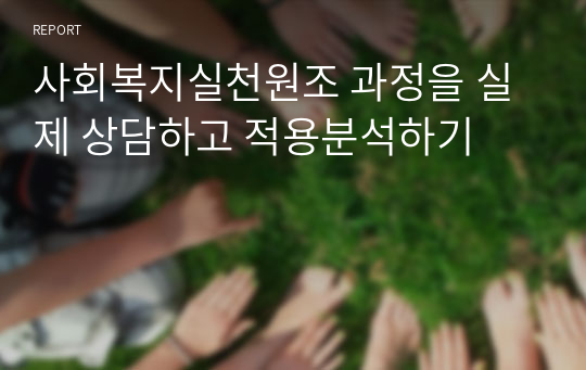 사회복지실천원조 과정을 실제 상담하고 적용분석하기