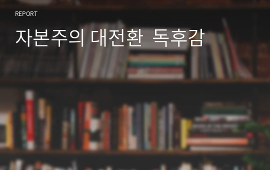 자본주의 대전환  독후감