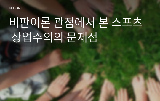 비판이론 관점에서 본 스포츠 상업주의의 문제점