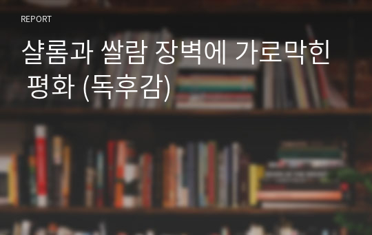 샬롬과 쌀람 장벽에 가로막힌 평화 (독후감)