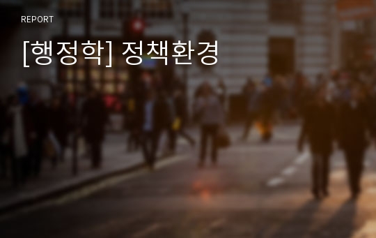 [행정학] 정책환경