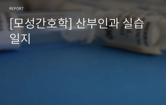 [모성간호학] 산부인과 실습일지