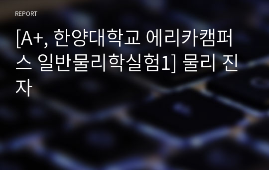 [A+, 한양대학교 에리카캠퍼스 일반물리학실험1] 물리 진자