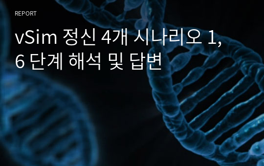 vSim 정신 4개 시나리오 1, 6 단계 해석 및 답변