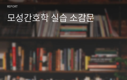 모성간호학 실습 소감문