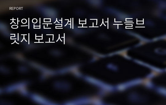 창의입문설계 보고서 누들브릿지 보고서