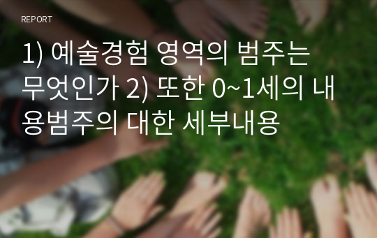 1) 예술경험 영역의 범주는 무엇인가 2) 또한 0~1세의 내용범주의 대한 세부내용