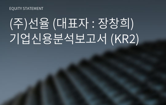 (주)선율 기업신용분석보고서 (KR2)