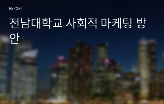 전남대학교 사회적 마케팅 방안