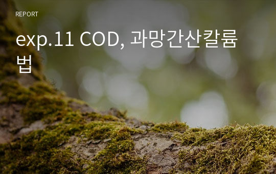 exp.11 COD, 과망간산칼륨법