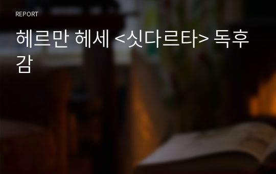 헤르만 헤세 &lt;싯다르타&gt; 독후감