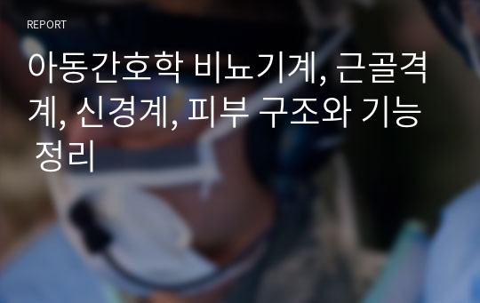 아동간호학 비뇨기계, 근골격계, 신경계, 피부 구조와 기능 정리