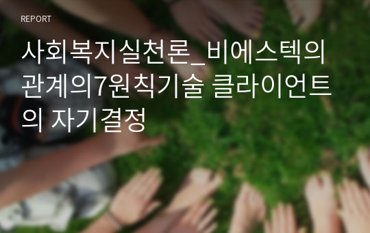 사회복지실천론_비에스텍의관계의7원칙기술 클라이언트의 자기결정