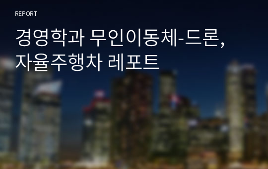 경영학과 무인이동체-드론, 자율주행차 레포트