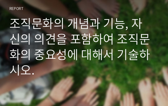 조직문화의 개념과 기능, 자신의 의견을 포함하여 조직문화의 중요성에 대해서 기술하시오.