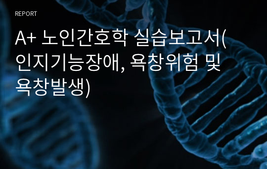 A+ 노인간호학 실습보고서(인지기능장애, 욕창위험 및 욕창발생)