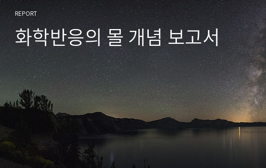 화학반응의 몰 개념 보고서