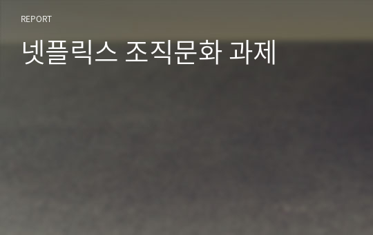 넷플릭스 조직문화 과제