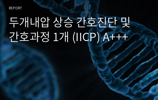 두개내압 상승 간호진단 및 간호과정 1개 (IICP) A+++