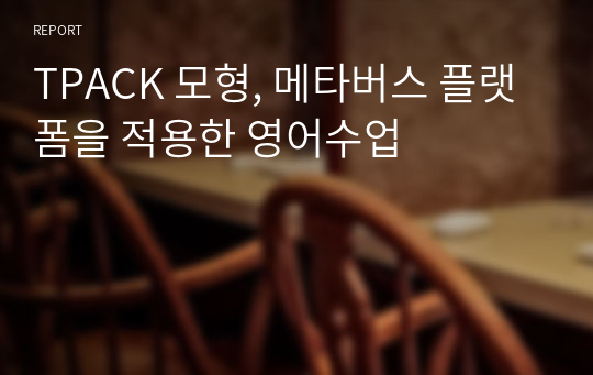 TPACK 모형, 메타버스 플랫폼을 적용한 영어수업