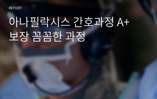 아나필락시스 간호과정 A+ 보장 꼼꼼한 과정