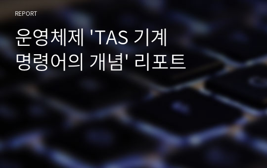 운영체제 &#039;TAS 기계 명령어의 개념&#039; 리포트